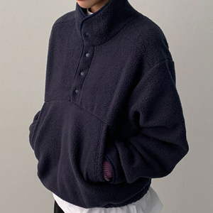 Wholesale New Hoodie Casual Oversize <b>Warm</b> Sweatshirt Button-up Stand Neck <b>Jumper</b> Fleece Pullover Top for <b>Women</b> hoodies for <b>Women</b> - Product Image 2