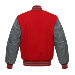 Logo personnalisé broderie blanc 100% coton hommes collège Baseball Varsity veste High Street Style veste d'hiver en cuir blanc - Product Image 3