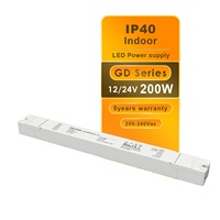 Alimentation LED étanche YSD IP40 110V/220V AC/DC 200W, driver LED 12V 24V à découpage linéaire pour éclairage LED