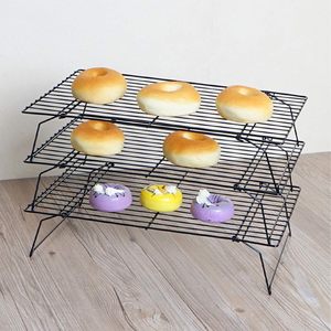 Grille de refroidissement, grilles de refroidissement de cuisson empilables en acier inoxydable à 3 niveaux pour refroidir les grillades, pliables et lourdes - Product Image 1