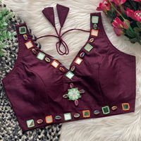 Navratri Special Mono Silk With Mirror Work Blouse Fabricant et fournisseur de Surat au taux le plus bas