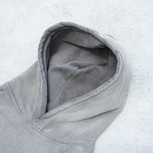 Sweat à capuche unisexe pour homme, 330 g/m², en molleton brodé, coupe oversize, effet délavé à l'acide, vieilli, délavé par le soleil, avec motif en relief personnalisé - Product Image 3