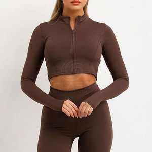 Customized Size Leggings Bra Sets for Woman Quick Dry <b>Yoga</b> Wear With <b>Jacket</b> Style Customized 3 Piece <b>Yoga</b> Set - Product Image 6