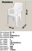 Chaise de salle à manger d'extérieur moderne en rotin de haute qualité, fabriquée en Italie, en polypropylène, résistante aux intempéries, écologique, pour l'école