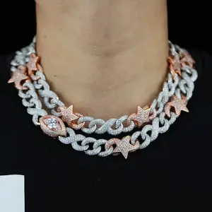 Cadena Cubana de Moda de Lujo con Circonitas Bicolor Estilo Hip Hop para la Vida de los Raperos - Product Image 4