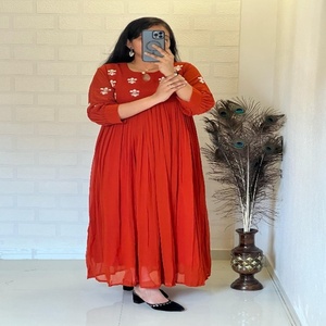 Dernière Georgette en fleurs avec travail manuel Kurti Fabricant et fournisseur de Surat à bas prix - Product Image 1