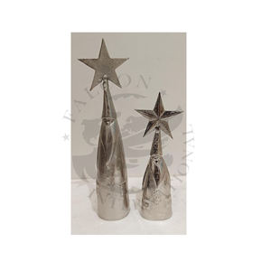 Ornements de festival en bois en forme d'arbre de Noël du Nouvel An à taille personnalisable Décoration intérieure en forme de cœur avec design métallique - Product Image 3