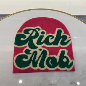 Gorro personalizado Jacquard con letras-Bordado a mano e impresión de hojaldre-Tejido Jacquard de alta calidad-Fabricante mayorista - Product Image 3