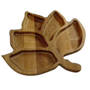 Vente en gros Plateau de service en bois en forme de feuille à motif floral pour collations aux noix Fruits secs pour la restauration Accessoire de cuisine à domicile - Product Image 6