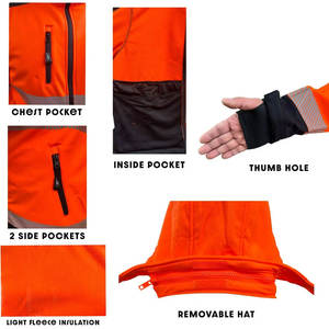 Transpirable Hi Vis Construcción Seguridad Lluvia Chaqueta Ropa DE TRABAJO Fábrica Construcción Seguridad Chaqueta al aire libre - Product Image 3