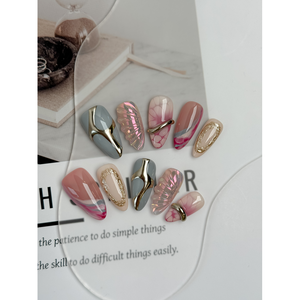 Uñas postizas de aleación color rubor - Product Image 1