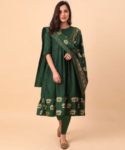 Traje Salwar Kameez Estilo Indio Pakistaní, Listo para Usar, Traje de Poliéster para Mujer, Vestidos Elegantes Cosidos, en Existencia, Estampado Digital - Product Image 1