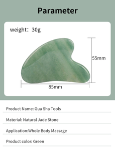 Strumento Gua Sha in Giada Naturale con Logo Personalizzato, Massaggiatore <span class=keywords><strong>Viso</strong></span> in <span class=keywords><strong>Pietra</strong></span> per Modellare il Contorno della Mascella, Ridurre il Gonfiore e Cura della Pelle - Product Image 4
