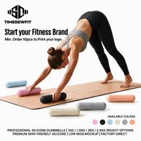 Haltères en fonte revêtus de silicone colorés, antidérapants, pastel, pour femmes, aérobic, Pilates, yoga