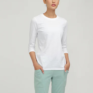 Camisetas de Manga Larga Ecológicas para Mujer, Color Sólido, Estilo Urbano, Corte Ajustado, Personalizables - Product Image 6