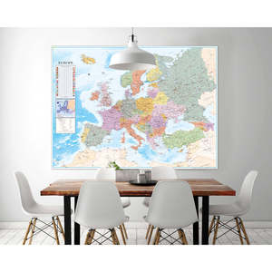 Affiche XXL de la carte de l'Europe moderne, 135 x 100 cm, design du drapeau britannique en anglais - Product Image 4