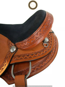 Selles de Style occidental en cuir véritable léger de qualité supérieure fabriquées à la main confortable baril course rodéo Performance spectacle cheval - Product Image 4