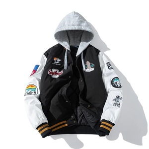 Invierno béisbol americano calle moda Hip Hop estilo lona Varsity chaqueta para hombres mujeres jóvenes de talla grande plumas letras insignias - Product Image 5