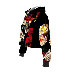 KATBROS INDUSTRY New Fashion Custom Made Women's Crop <b>Top</b> Sublimation Hoodie <b>Canvas</b> Fabric Quick Dry Breathable Casual Use - Product Image 2