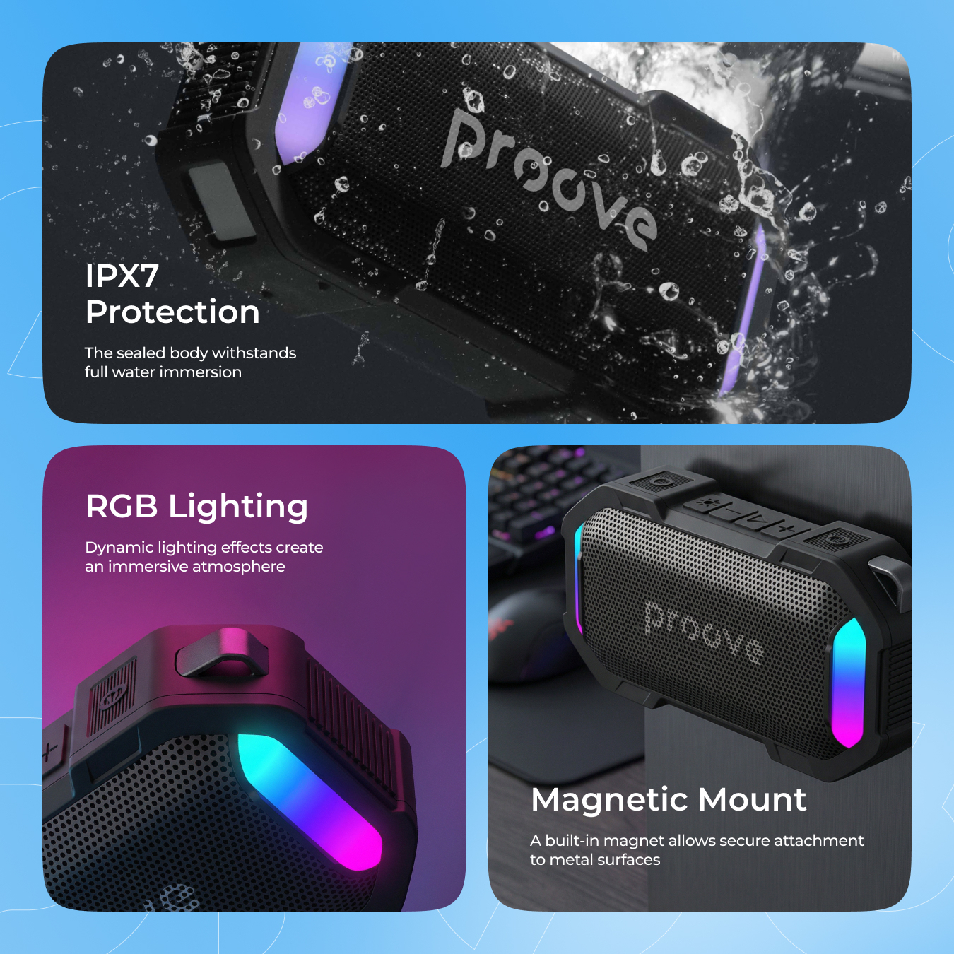 Portable Speakers Proove Black Rock 10W Wireless Speaker with Deep Bass Portable Speaker for Outdoor & Party · image 3