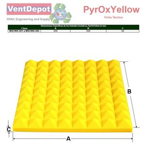 Panneaux acoustiques pyramidaux de style européen, lot de 6, 0,5 m x 0,5 m, 2 pouces d'épaisseur, mousse insonorisante jaune pour salon et hôtel - Product Image 5