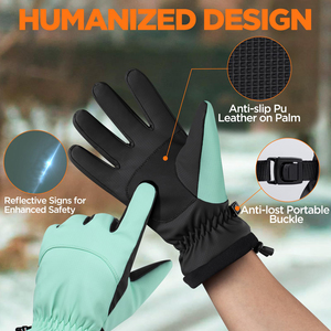 Gants de sport d'hiver pour hommes, chauds, doublés de polyester, avec une finition résistante à l'eau et longue durée. - Product Image 4