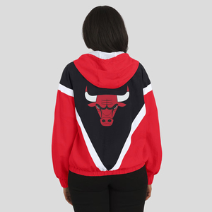 Chaqueta cortavientos con capucha de invierno vintage con cremallera completa personalizada, chaquetas de equipo de baloncesto de poliéster 100% con parche bordado - Product Image 5