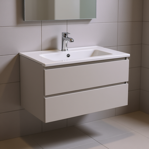 Mueble de Baño Vieste de 90 cm con Base Suspendida y 2 Cajones en Gris Perla - Product Image 3