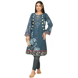 Vêtements de fête tendance de haute qualité vêtements indiens pakistanais costume de pelouse célèbre robe asiatique pour dames