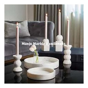 Lujoso nuevo producto lanzamiento precio de fábrica incrustaciones de mármol amor diseño ecológico hecho a mano portavelas MOP Hotel boda - Product Image 5