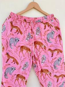 Hecho a mano 100% algodón estampado Floral lujo elegante Casual mujer Pijamas suave transpirable popelina para verano otoño primavera - Product Image 6