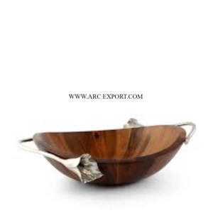 Bol de table à manger de grande taille de qualité supérieure vaisselle de cuisine jetable avec poignées en aluminium argenté - Product Image 3