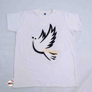 T-shirt unisexe en coton uni avec broderie de chenille blanche Impression personnalisée de qualité supérieure Tendance exclusive orientée vers l'exportation - Product Image 3