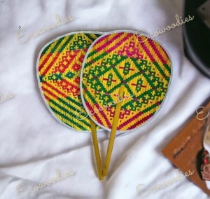 Juego de abanicos tejidos de bambú modernos hechos a mano, 2 piezas, refrigeración, verano, arte de pared Vintage, abanicos de mano de Palma personalizados, hogar, boda al aire libre - Product Image 4