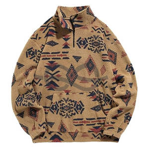 Sudadera con Cierre de Cremallera Personalizada con Logotipo Bordado OEM ODM, Ropa Urbana de Invierno, Forro Polar Sherpa Grueso, 100% Algodón, Secado Rápido - Product Image 1