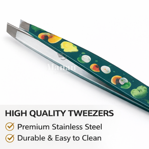 Pinzas de Cejas Profesionales de Primera Calidad con Mango Impreso a Color, Pinzas de Acero Inoxidable Inclinadas de Precisión para el Cuidado de las Cejas - Product Image 4