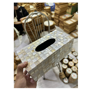 Boîte à mouchoirs en nacre faite à la main, très vendue, utilisations multiples, accessoires pour femmes très vendus, boîtes à bijoux pour l'emballage - Fabriqué à la main au Vietnam - Product Image 2