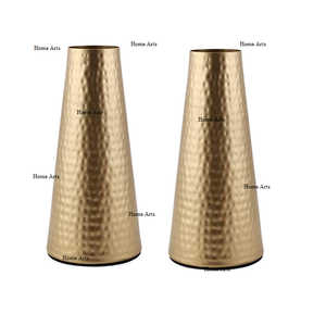 Set Of 2 Latest Design Flower Vase Brass <b>Hammered</b> Gold Color Flower Vase Customized Size Round Shape Vase - Product Image 1