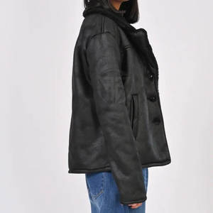 Veste en cuir d'agneau d'hiver de haute qualité avec un design respirant en tricot Logo frontal Équilibre entre chaleur et style - Product Image 6