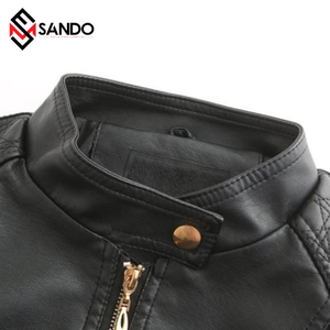 Customized Logo Women's Jackets with Embroidered Patches OEM Plus Size Jackets Women Leather Jacket for Women - Product Image 2