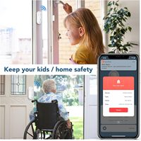 Capteur d'alarme intelligent pour porte et fenêtre Daytech Tuya pour système de sécurité domestique, compatible Wi-Fi, en ABS avec batterie de secours