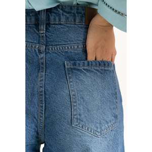 กางเกงยีนส์ทรงบาร์เรลฟิตขากว้าง WM-JNS-SS25-009 สไตล์แฟชั่นเรียบง่าย - Product Image 5