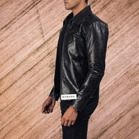 Veste en cuir noir pour homme Vestes en peau d'agneau véritable Manteau de voiture avec des matériaux de qualité supérieure et prix de gros
