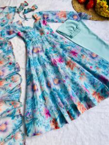 2024 été nouvelle mode décontracté fleur filles imprimé fleuri longue robe grande taille femmes robe - Product Image 2