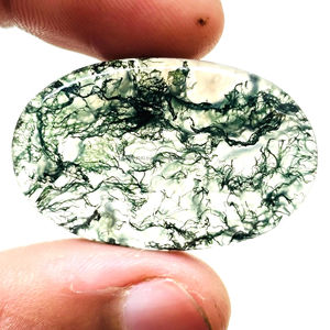 100% Natural suave musgo ágata suelta piedra preciosa cabujón hecho a mano tamaño libre joyería fabricación piedra pulida tratamiento - Product Image 2