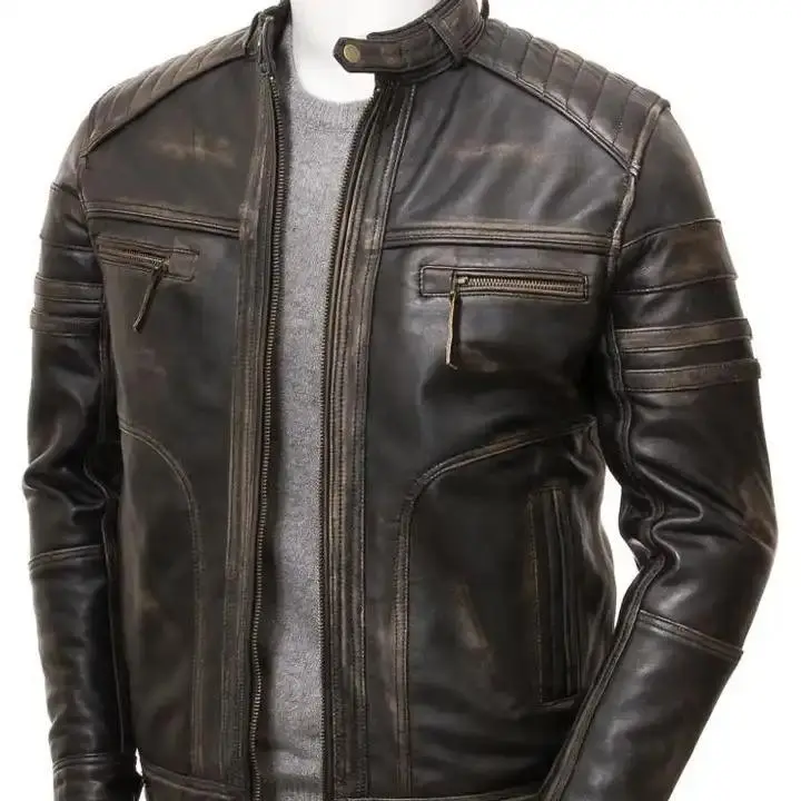 Top Trending Men Pure Leather Jacket High Quality Custom Design Men's Wear Custom Size New Jackets