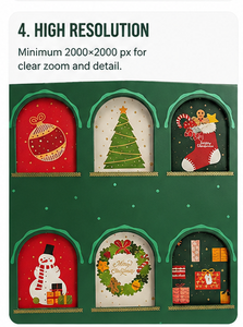 Custom Green Countdown Advent Calendar <b>Box</b> with Window Sleeve Rigid Cardboard <b>Christmas</b> Mystery Packaging for Gift Wholesale - Product Image 3