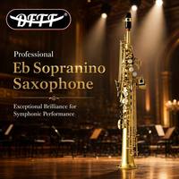 Professional Eb Soprano Saxophone-High Quality Gold Lacquer Brass Body Rust Resistant OEM Service for Orchestral Use