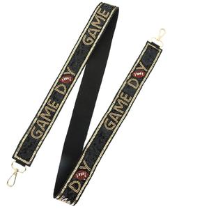 Correa de hombro bordada con cuentas de diseño personalizado para bolsos, correa de monedero a cuadros con cuentas de semillas hecha de tela de algodón - Product Image 4