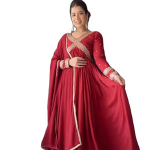 Robe Anarkali de luxe prête à porter, spéciale Diwali, magnifique robe en georgette, salwar kameez pakistanais, fabriqué à Faisalabad, viscose - Product Image 1